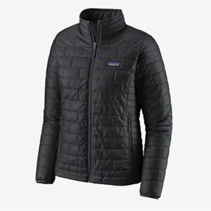 Patagonia Down Nano Puff Jacket Womens S Black Quilted Puffer Zip Hiking Winter